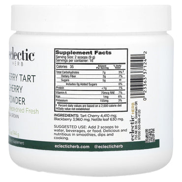 Eclectic Herb, Berry Tart Cherry FDP 144 gram, 144 GRAM UPC 023363371242 | HiLife Vitamins