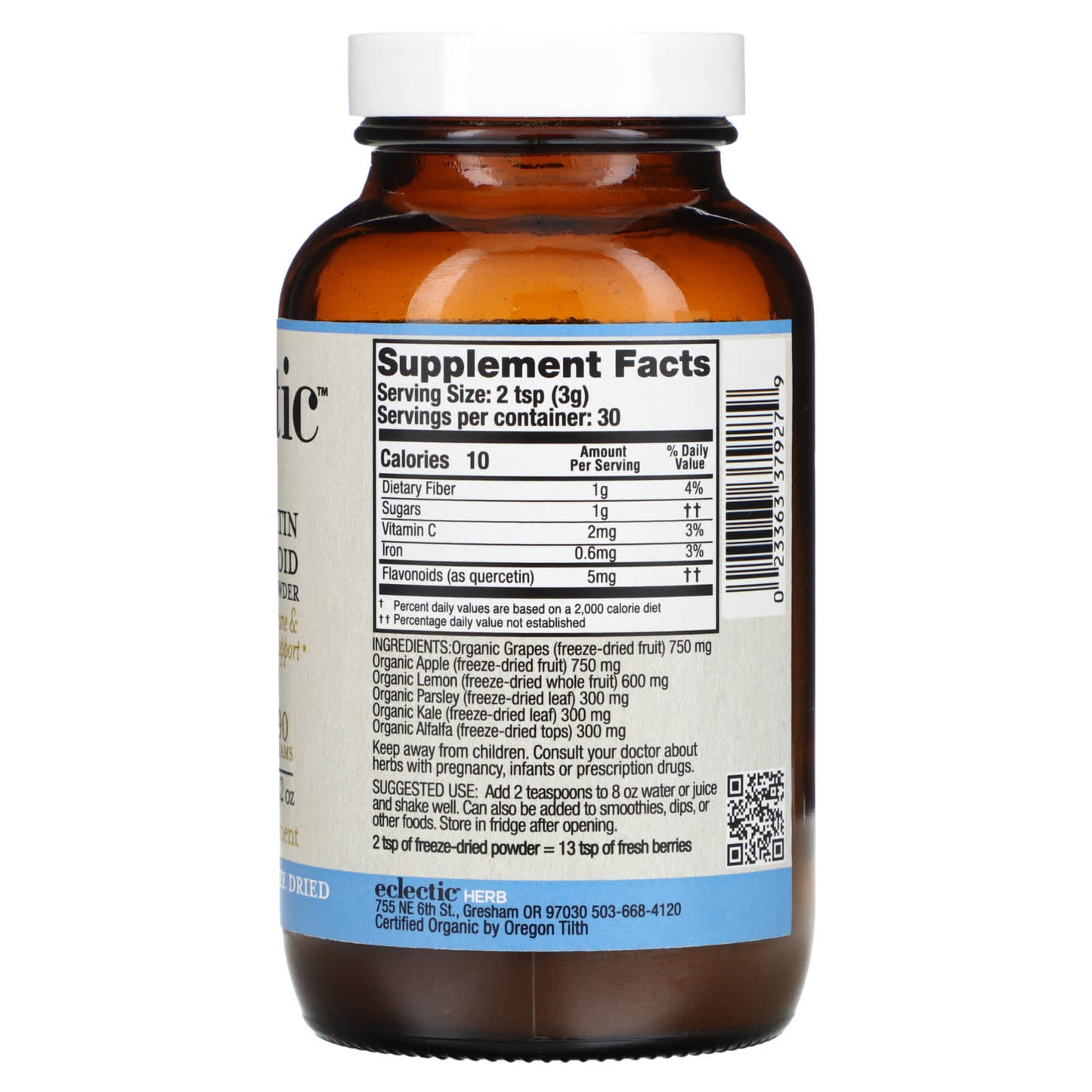 Eclectic Herb, Quercetin/Flavo COG FDP 90gram, 90 GRAM UPC 023363379279 | HiLife Vitamins