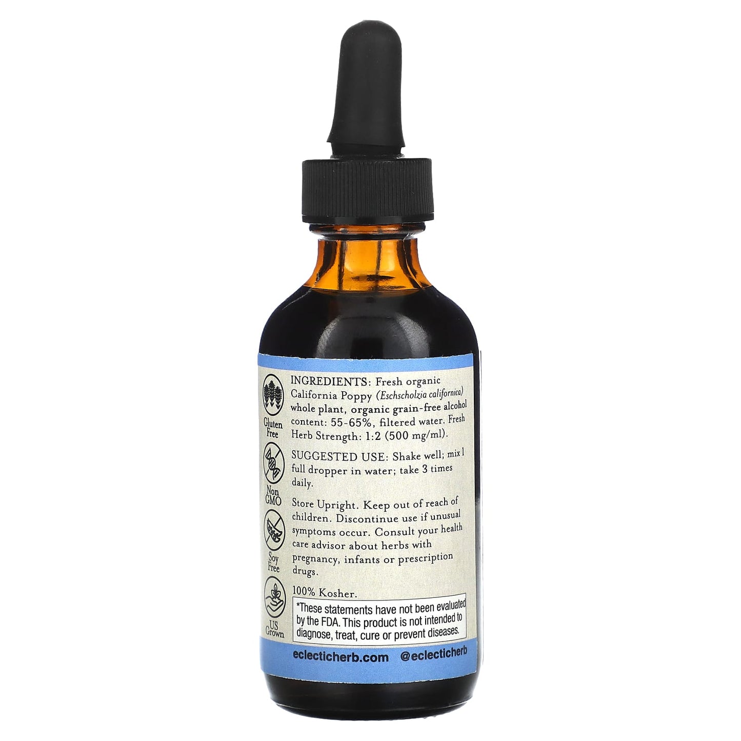 Eclectic Herb, California Poppy O 2oz, 2 OZ UPC 023363388714 | HiLife Vitamins
