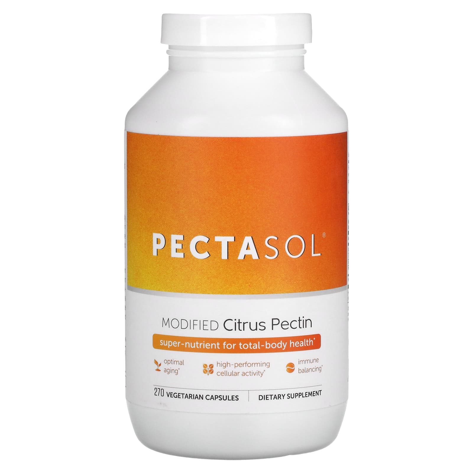 Econugenics, PectaSol® Modified Citrus Pectin, 270 Vegetarian Capsules UPC 892985000119 | HiLife Vitamins