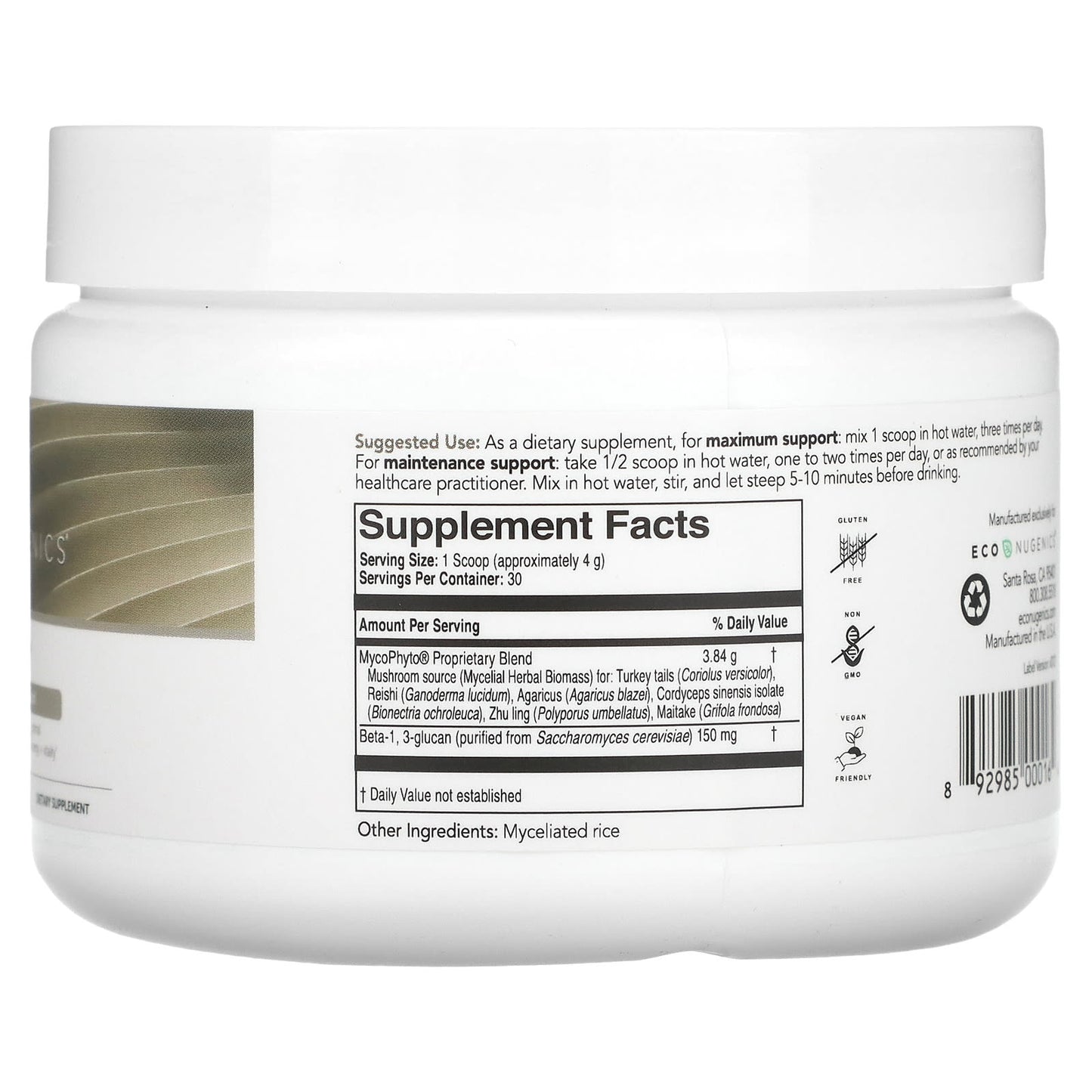 Econugenics, MycoPhyto, Powder, 4.23 oz (120 g) UPC 892985000164 | HiLife Vitamins