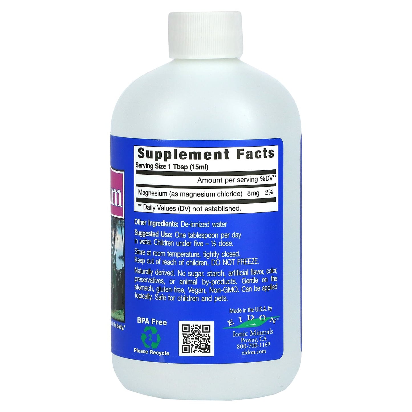 Eidon Ionic Minerals, Magnesium, 18 oz (533 ml) UPC 640923000086 | Hilife Vitamins