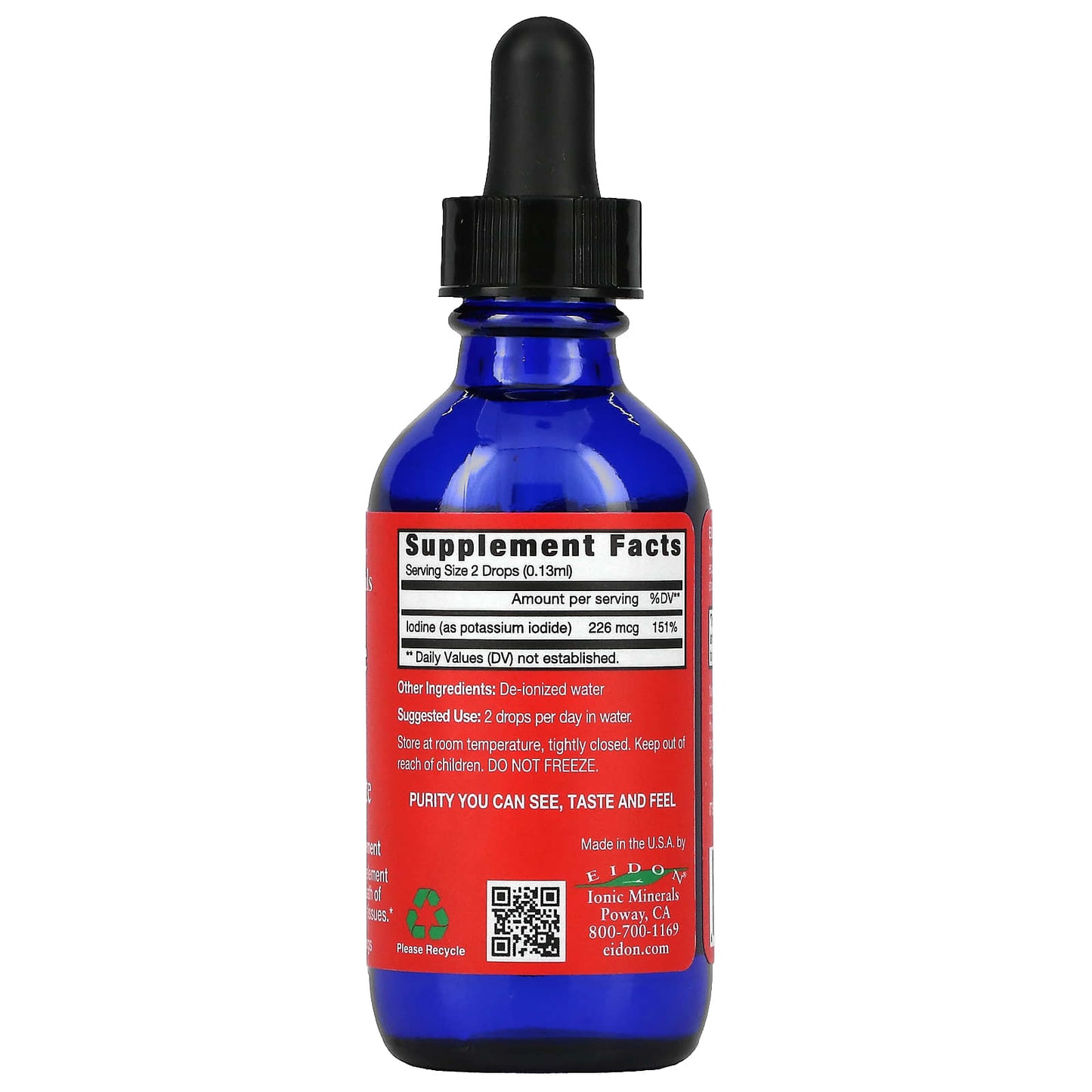 Eidon Ionic Minerals, Iodine, Liquid Concentrate, 2 Oz UPC 640923000314 | Hilife Vitamins