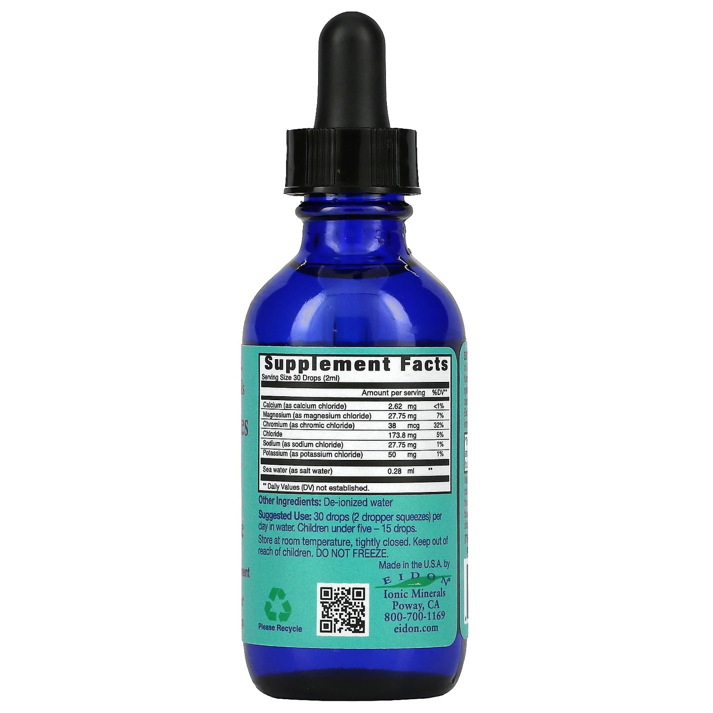 Eidon Ionic Minerals, Electrolytes, Liquid Concentrate, 2 oz (60 ml) UPC 640923000406 | Hilife Vitamins