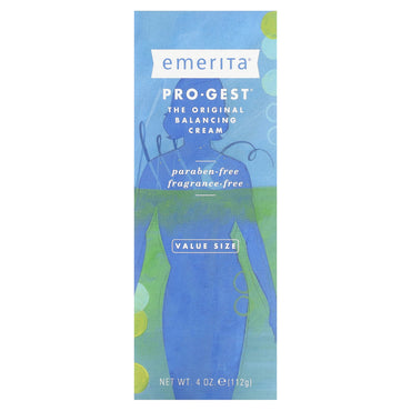 Emerita, Pro-Gest, Balancing Cream, Fragrance-Free, 4 Oz UPC 356163300908 | HiLife Vitamins