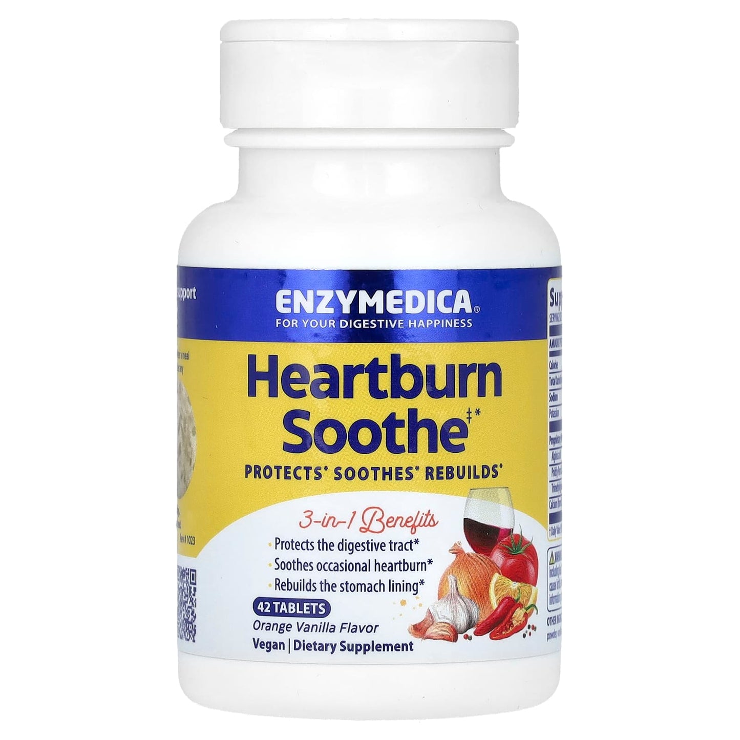Enzymedica, Heartburn Relief, 42 Tablets UPC 670480100301 | HiLife Vitamins