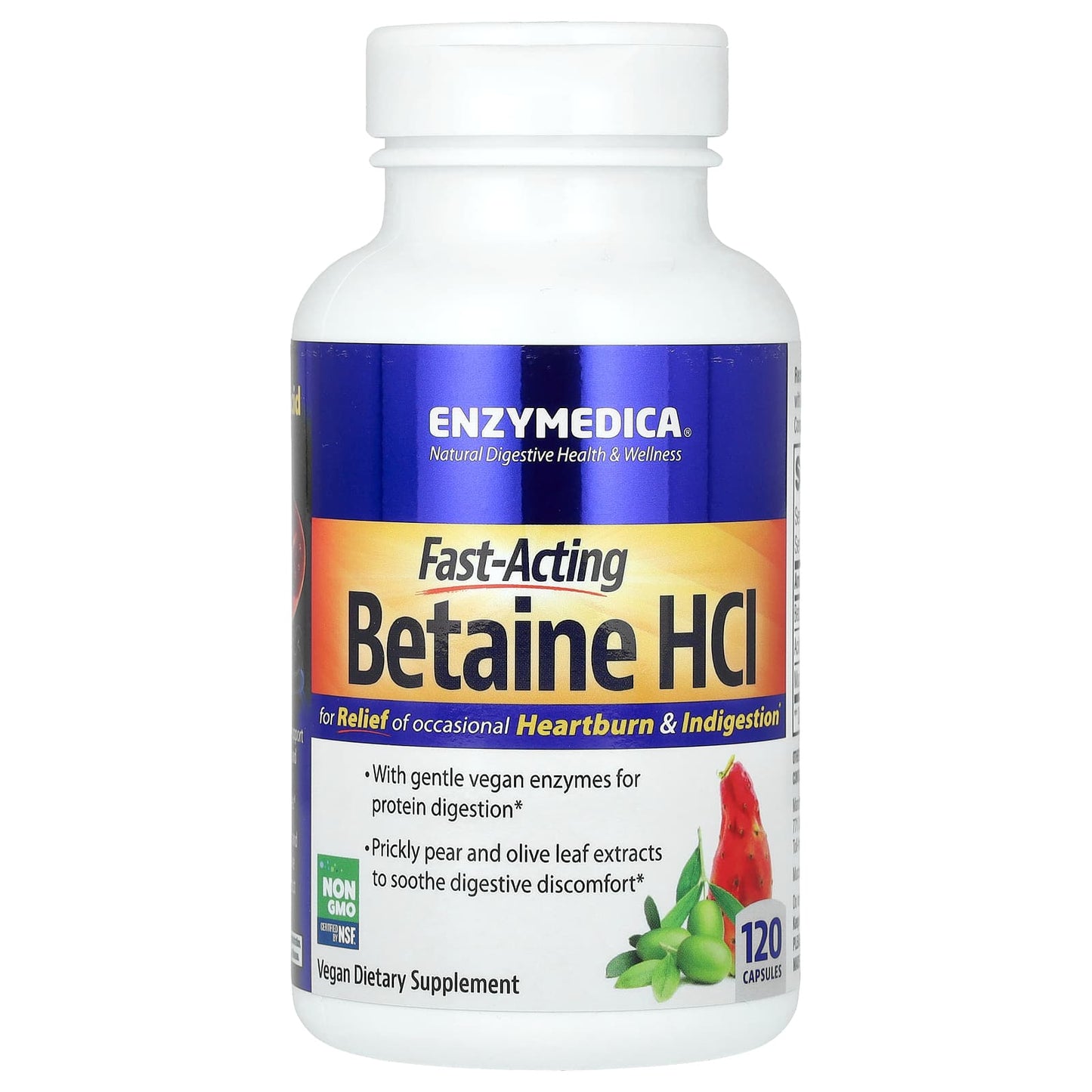 Enzymedica, Betaine HCl, 120 Capsules UPC 670480100813 | HiLife Vitamins