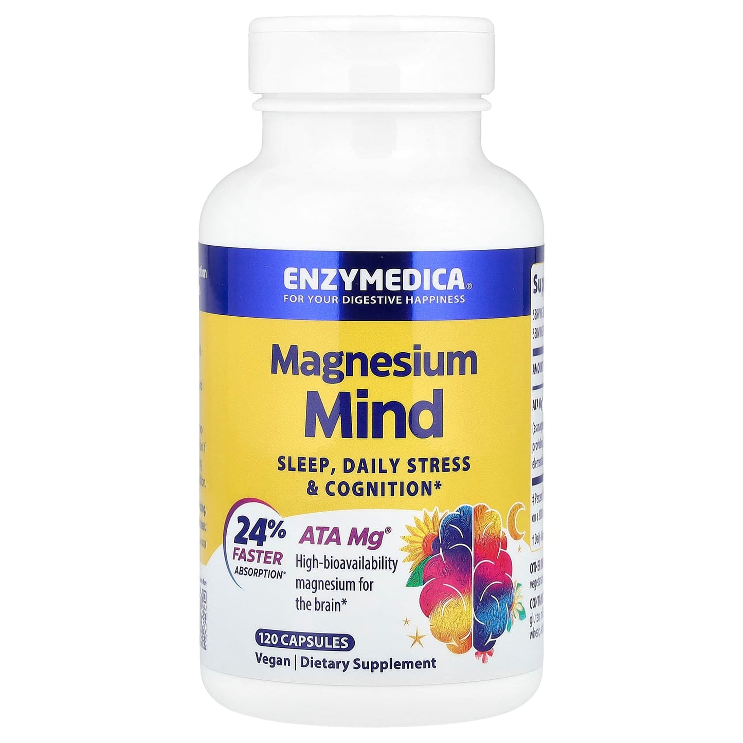 Enzymedica, Magnesium Mind, 120 Capsules UPC 670480101230 | HiLife Vitamins