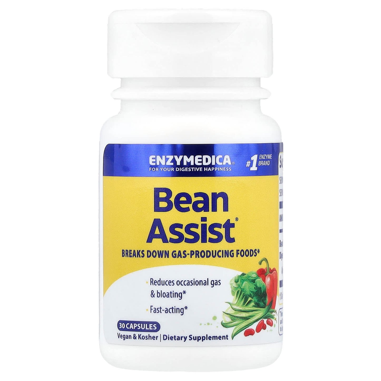 Enzymedica, BeanAssist, 30 Capsules UPC 670480130308 | HiLife Vitamins
