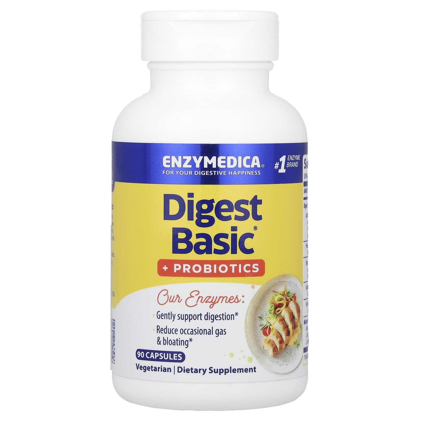 Enzymedica, Digest Basic + Probiotics, 90 Capsules UPC 670480130513 | HiLife Vitamins
