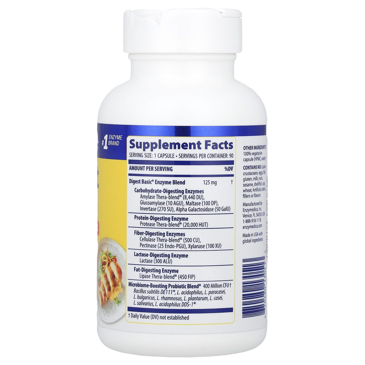 Enzymedica, Digest Basic + Probiotics, 90 Capsules UPC 670480130513 | HiLife Vitamins