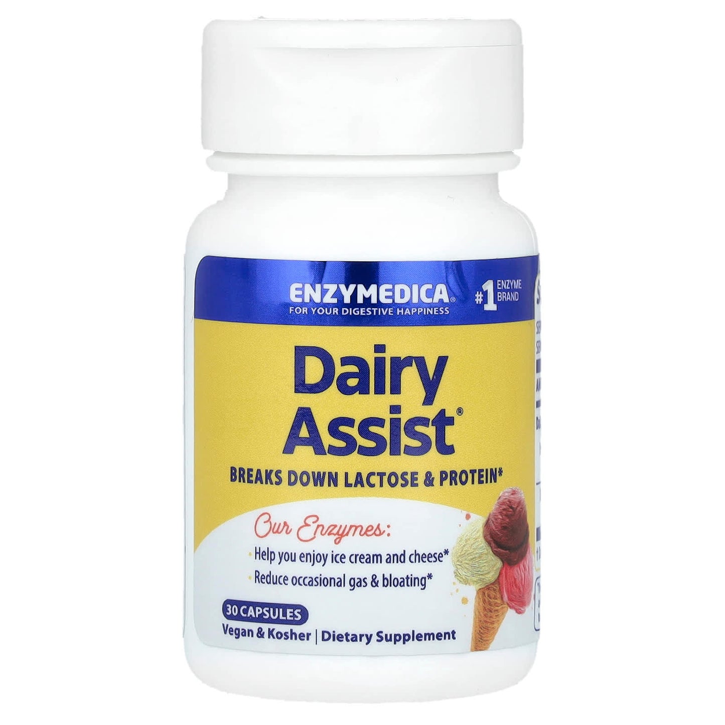 Enzymedica, DairyAssist, 30 Capsules UPC 670480140505 | HiLife Vitamins