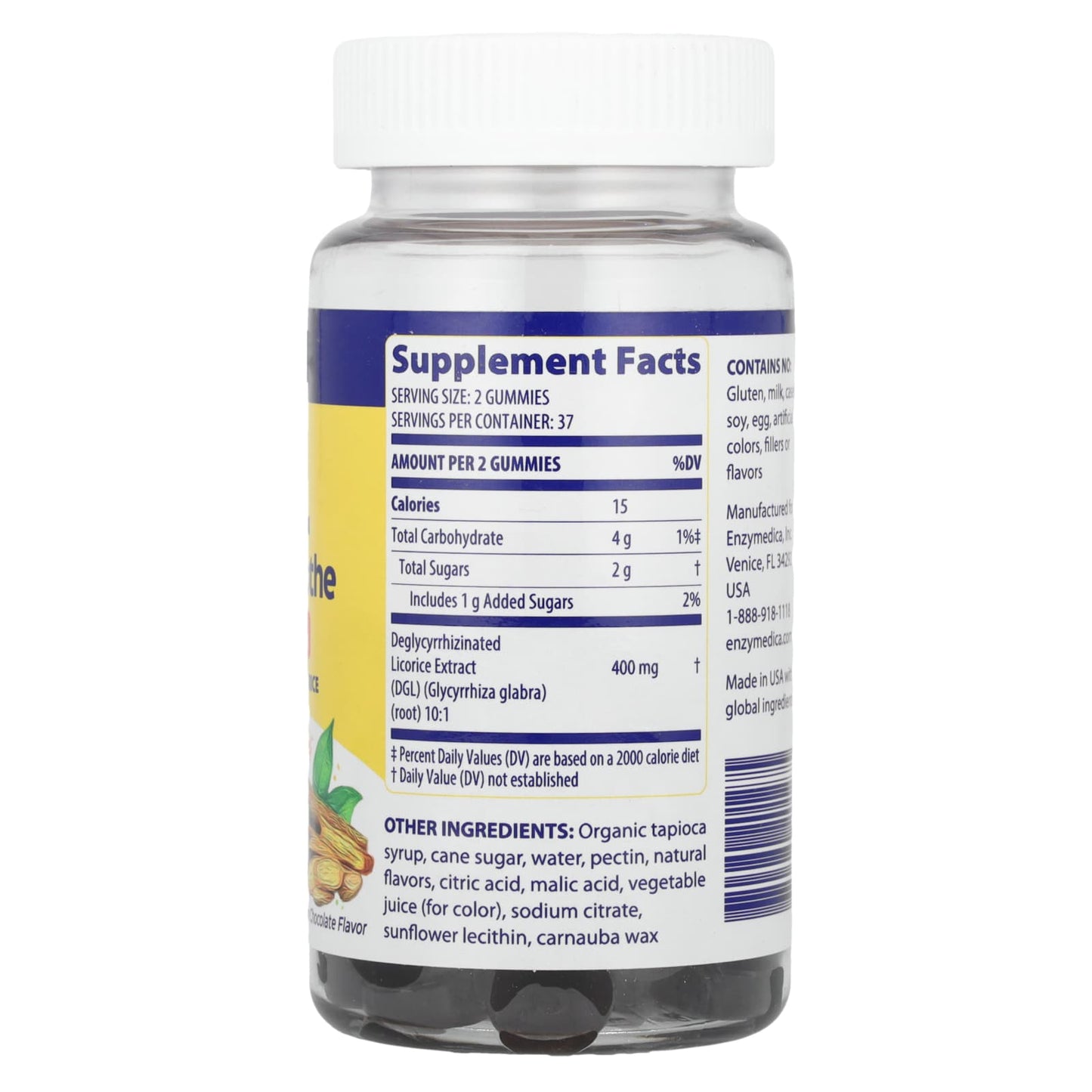 Enzymedica, DGL Stomach Soothe Gummies, 74 Vegan Gummies UPC 670480201275 | HiLife Vitamins