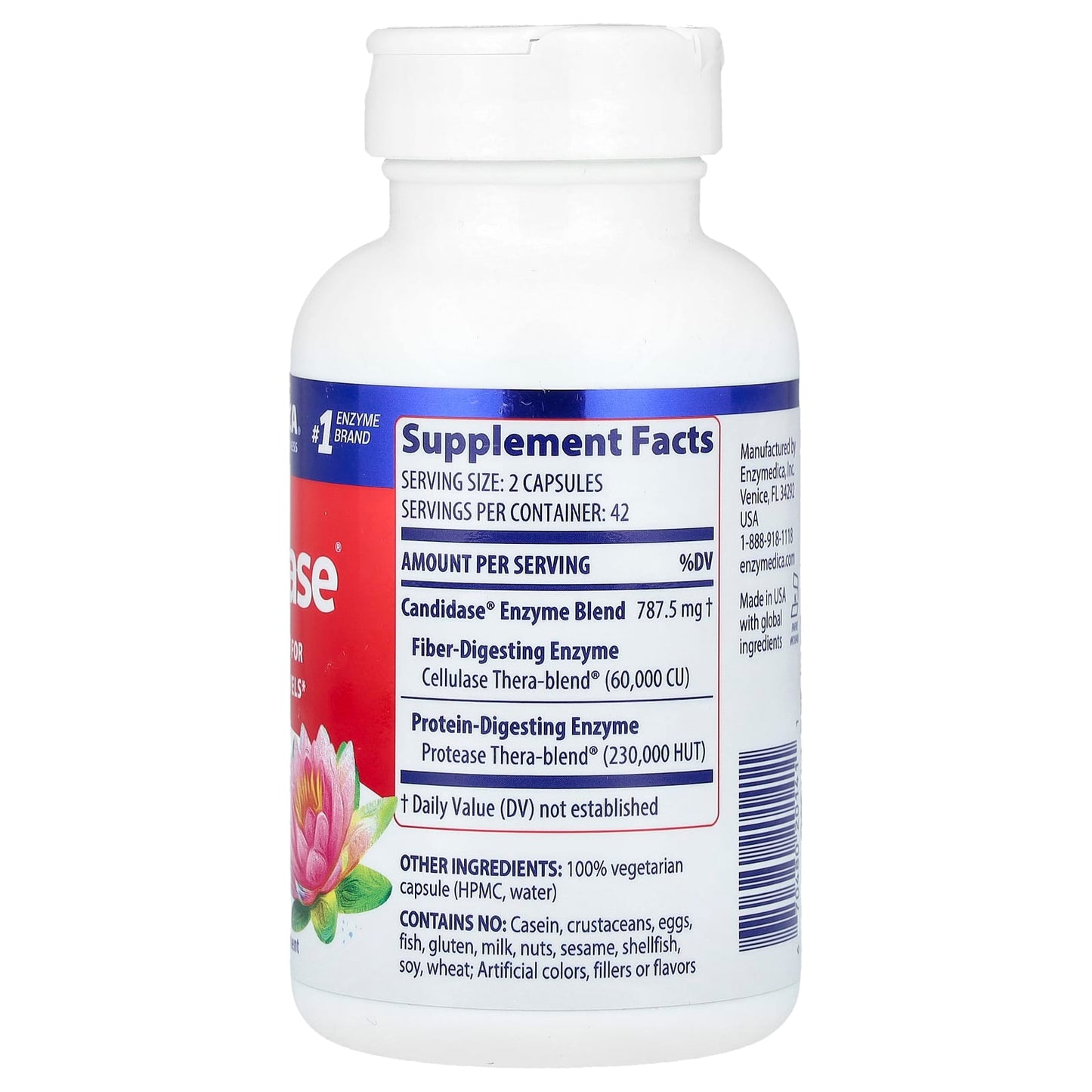 Enzymedica, Candidase, 84 Capsules UPC 670480201411 | HiLife Vitamins