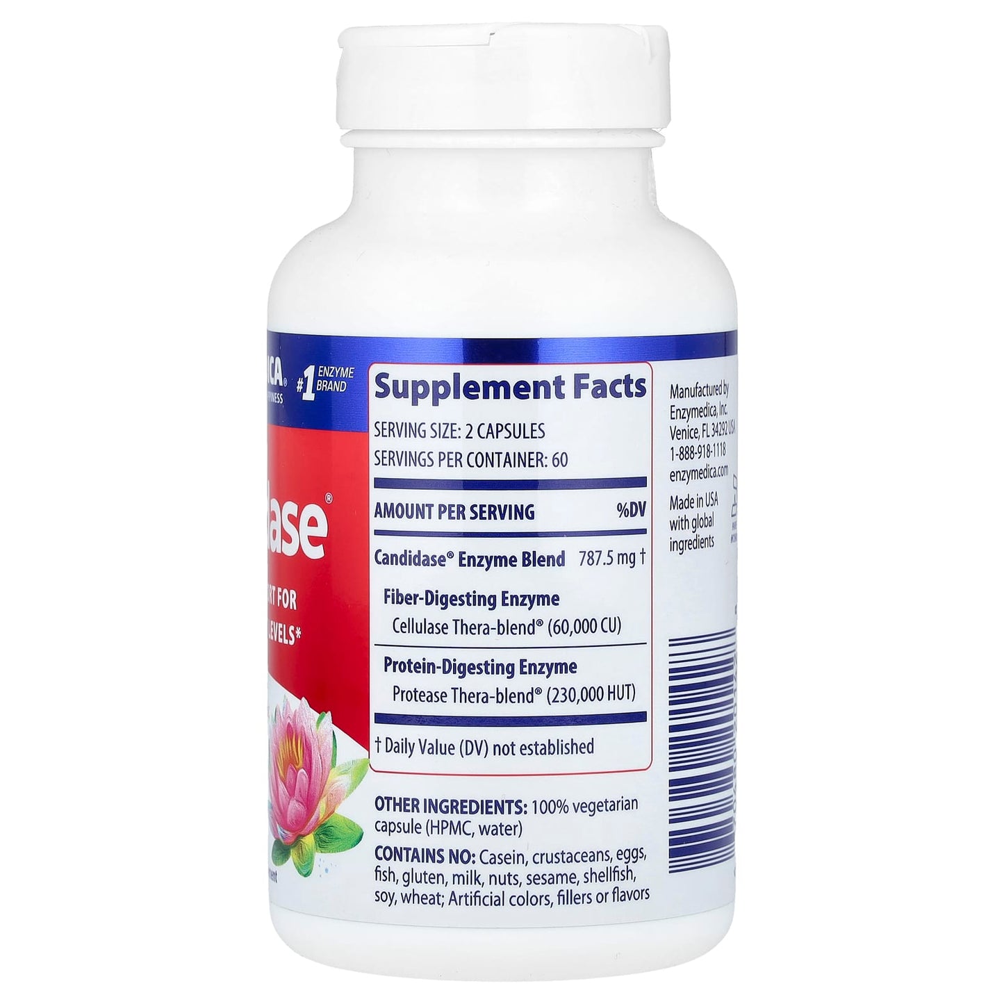 Enzymedica, Candidase, 120 Capsules UPC 670480201428 | HiLife Vitamins