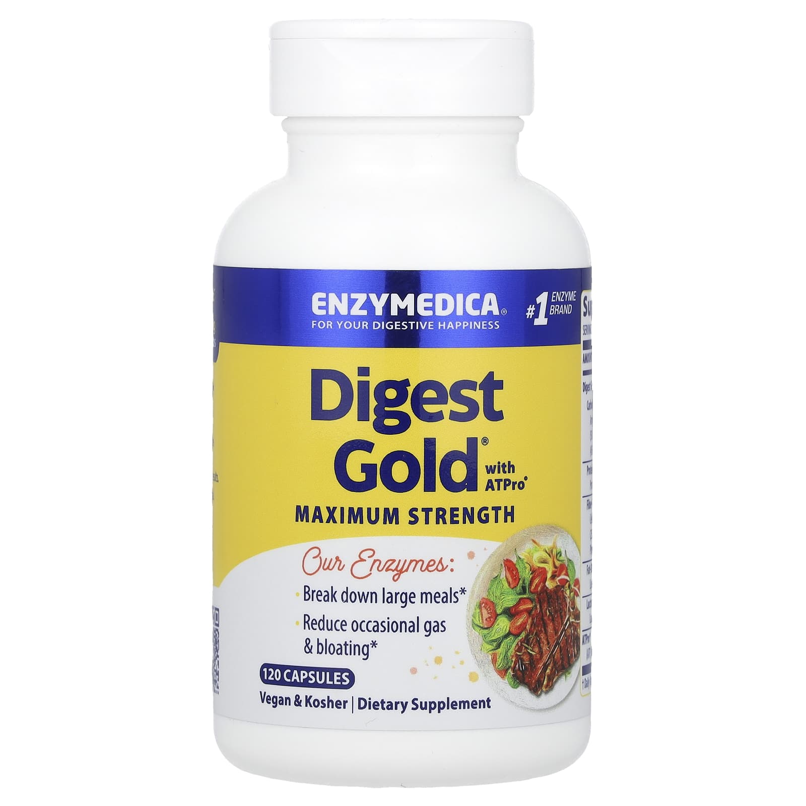 Enzymedica, Digest Gold, 120 Capsules UPC 670480202128 | HiLife Vitamins