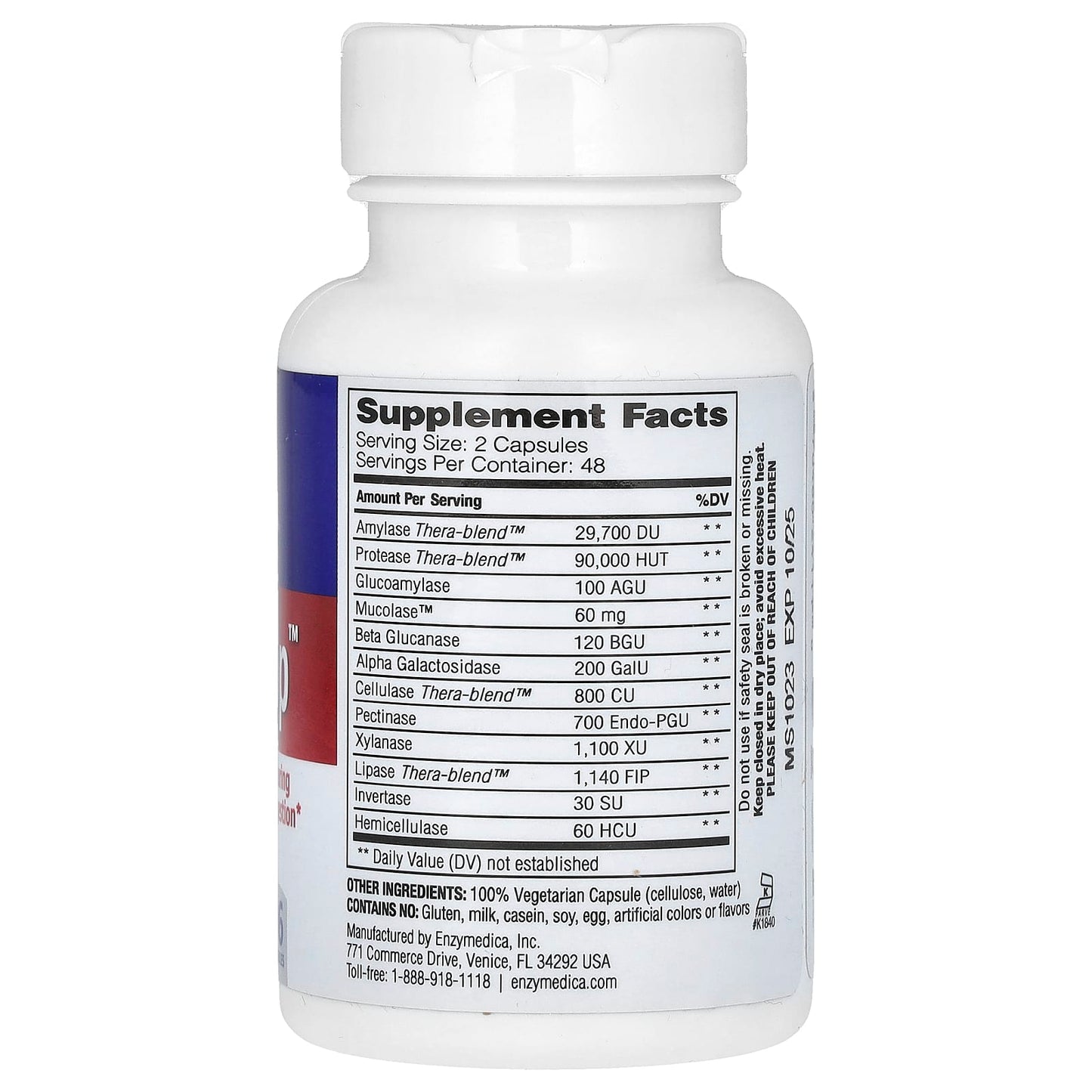 Enzymedica, Mucostop, 96 Capsules UPC 670480241110 | HiLife Vitamins