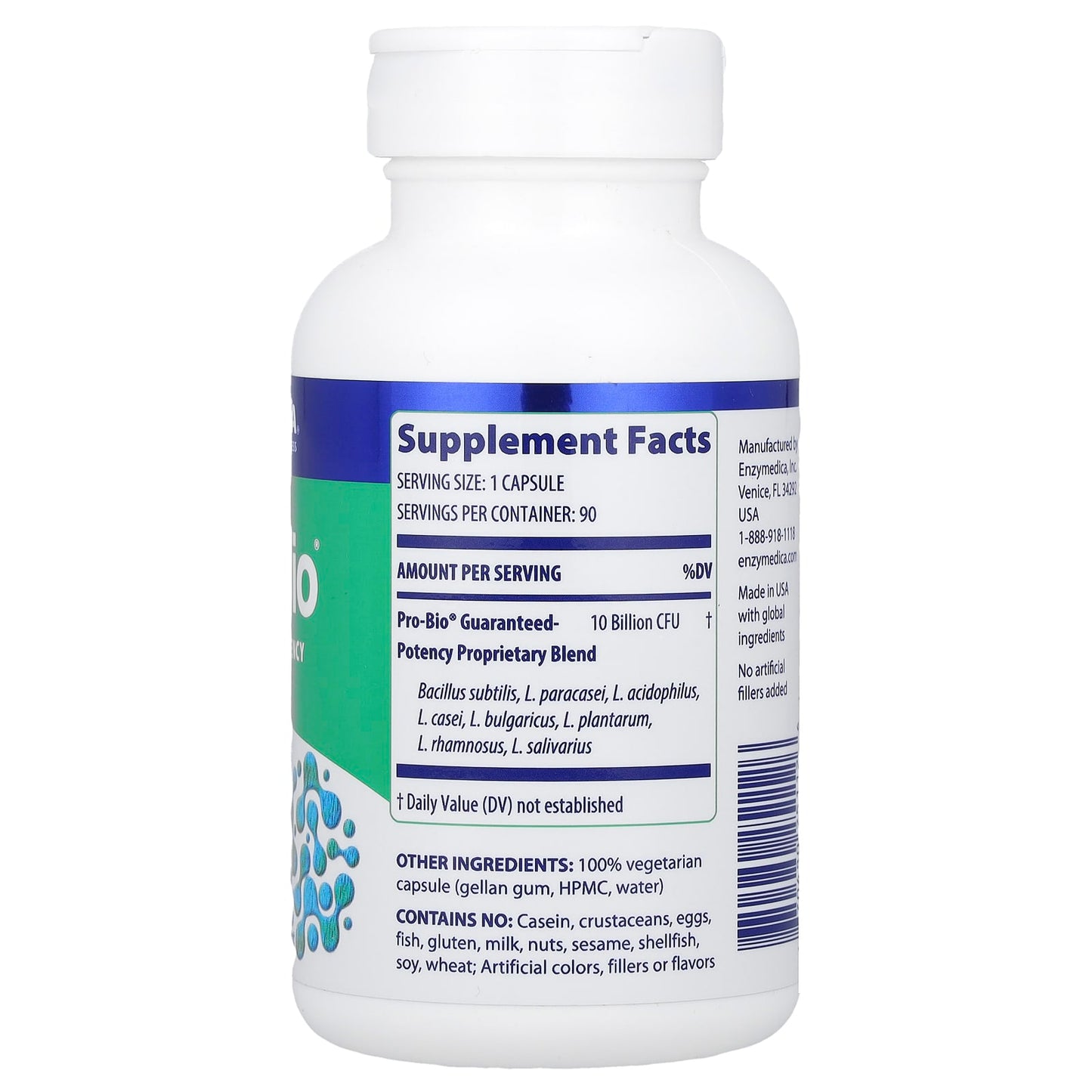 Enzymedica, Pro-Bio, 90 Capsules UPC 670480251126 | HiLife Vitamins