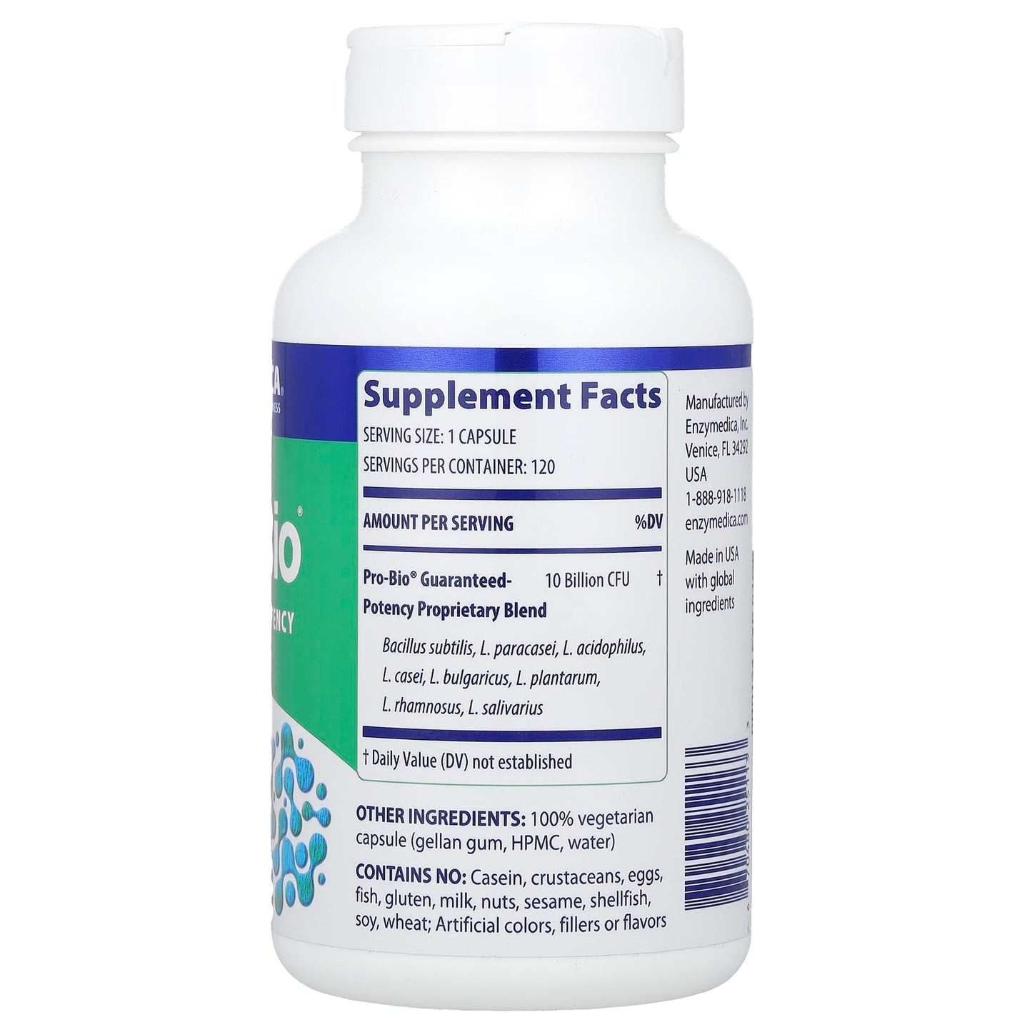 Enzymedica, Pro Bio, 120 Capsules UPC 670480251133 | HiLife Vitamins