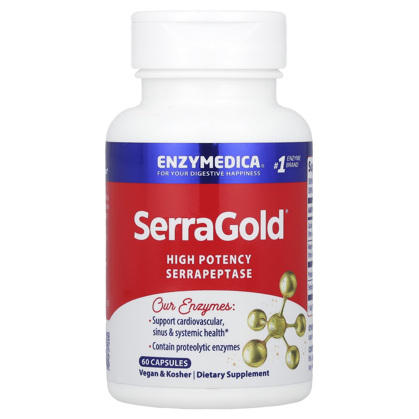 Enzymedica, Serragold, 60 Capsules UPC 670480263006 | HiLife Vitamins