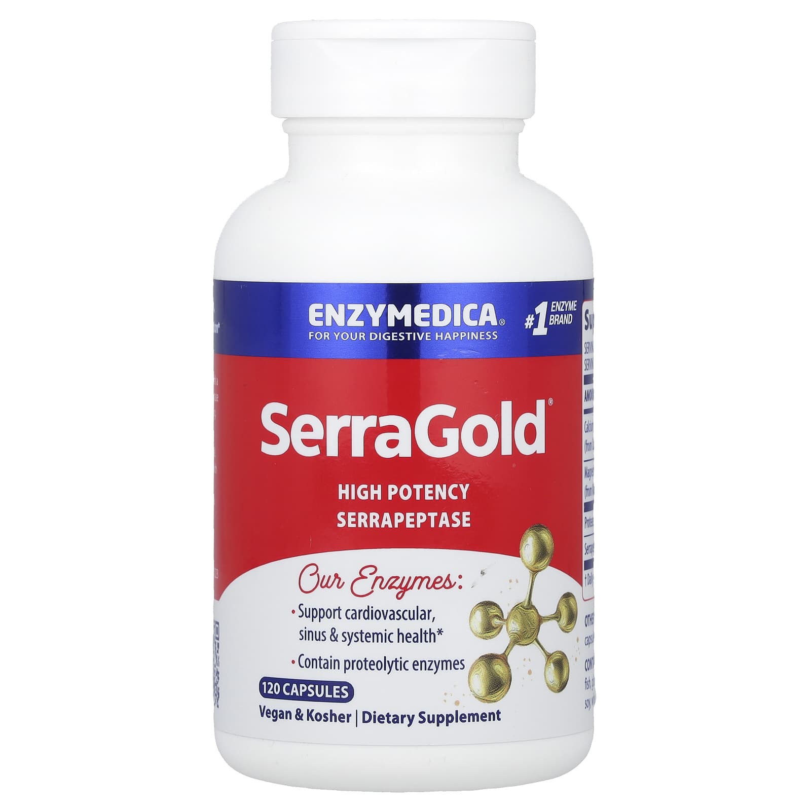 Enzymedica, Serragold, 120 Capsules UPC 670480263013 | HiLife Vitamins