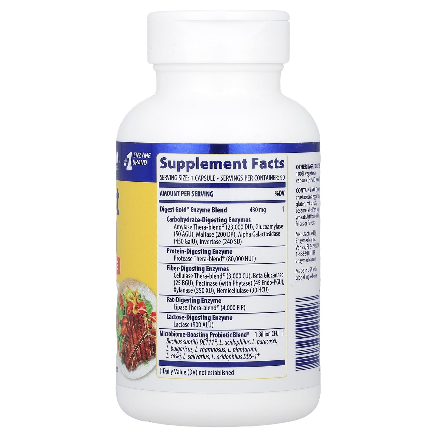 Enzymedica, Digest Gold + Probiotics, 90 Capsules UPC 670480290903 | HiLife Vitamins