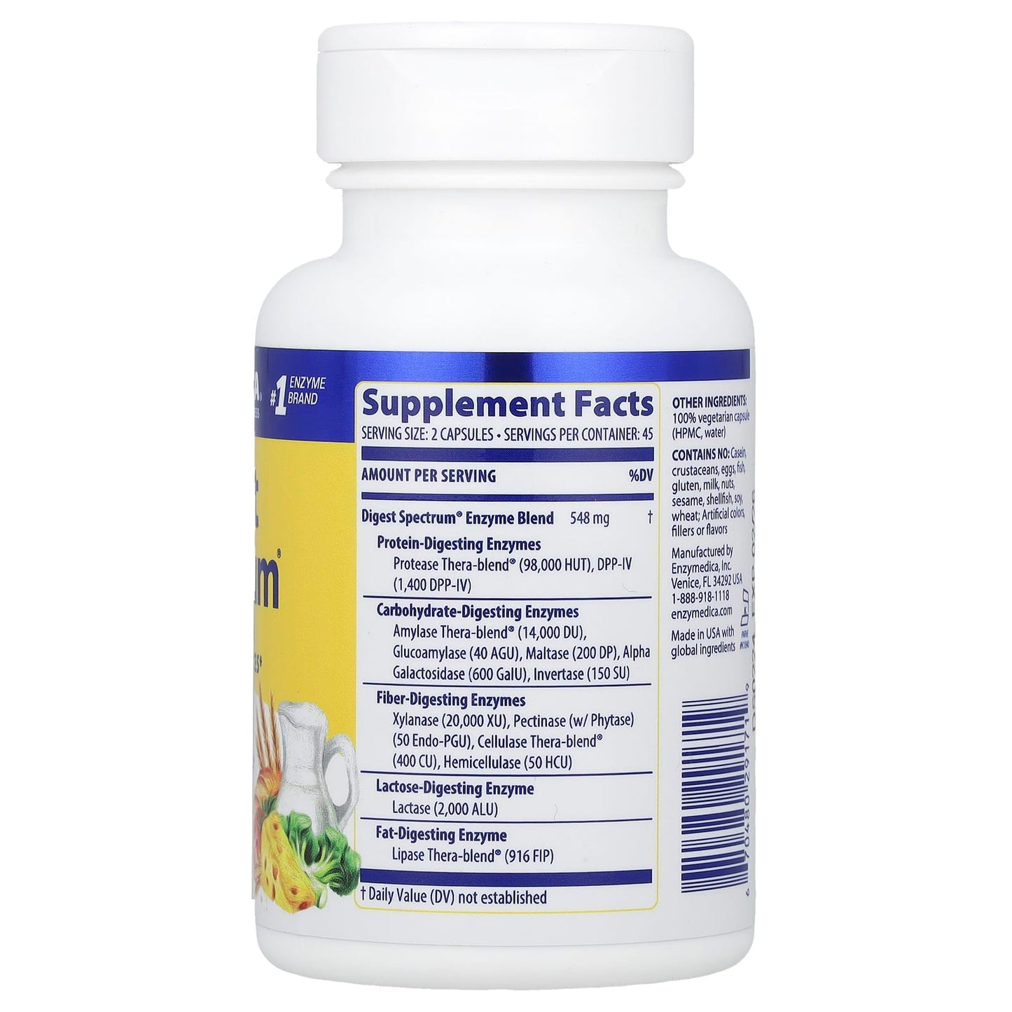 Enzymedica, Digest Spectrum, 90 Capsules UPC 670480291719 | HiLife Vitamins
