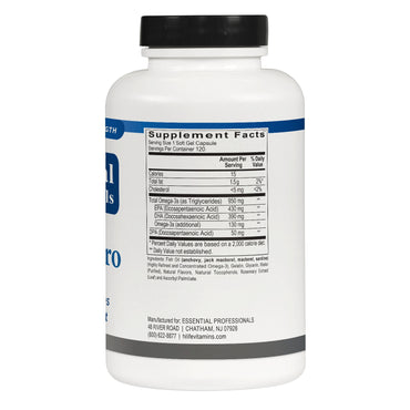 Essential Professionals, Omega Pro, 120 Softgels UPC 860012213559 | HiLife Vitamins