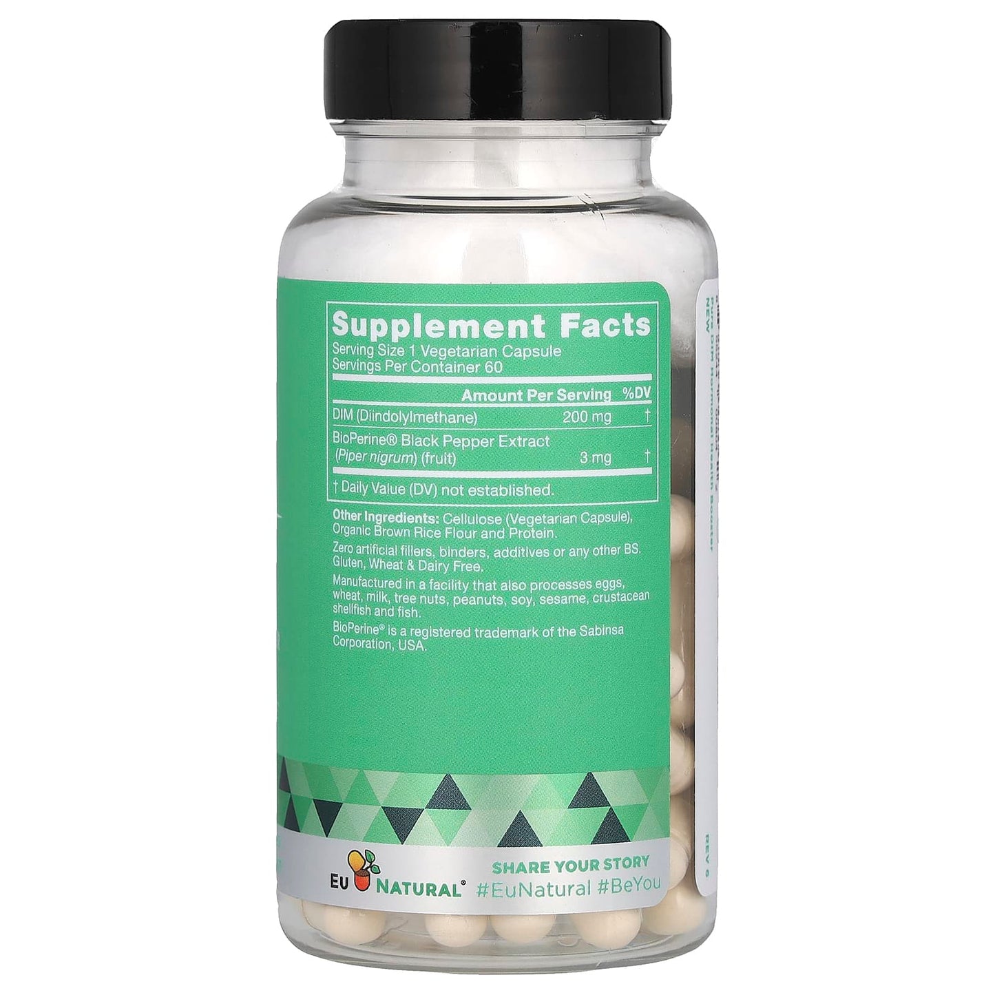 EU Natural, Pure DIM, 200 mg, 60 Vegetarian Capsules UPC 855244008042 | HiLife Vitamins