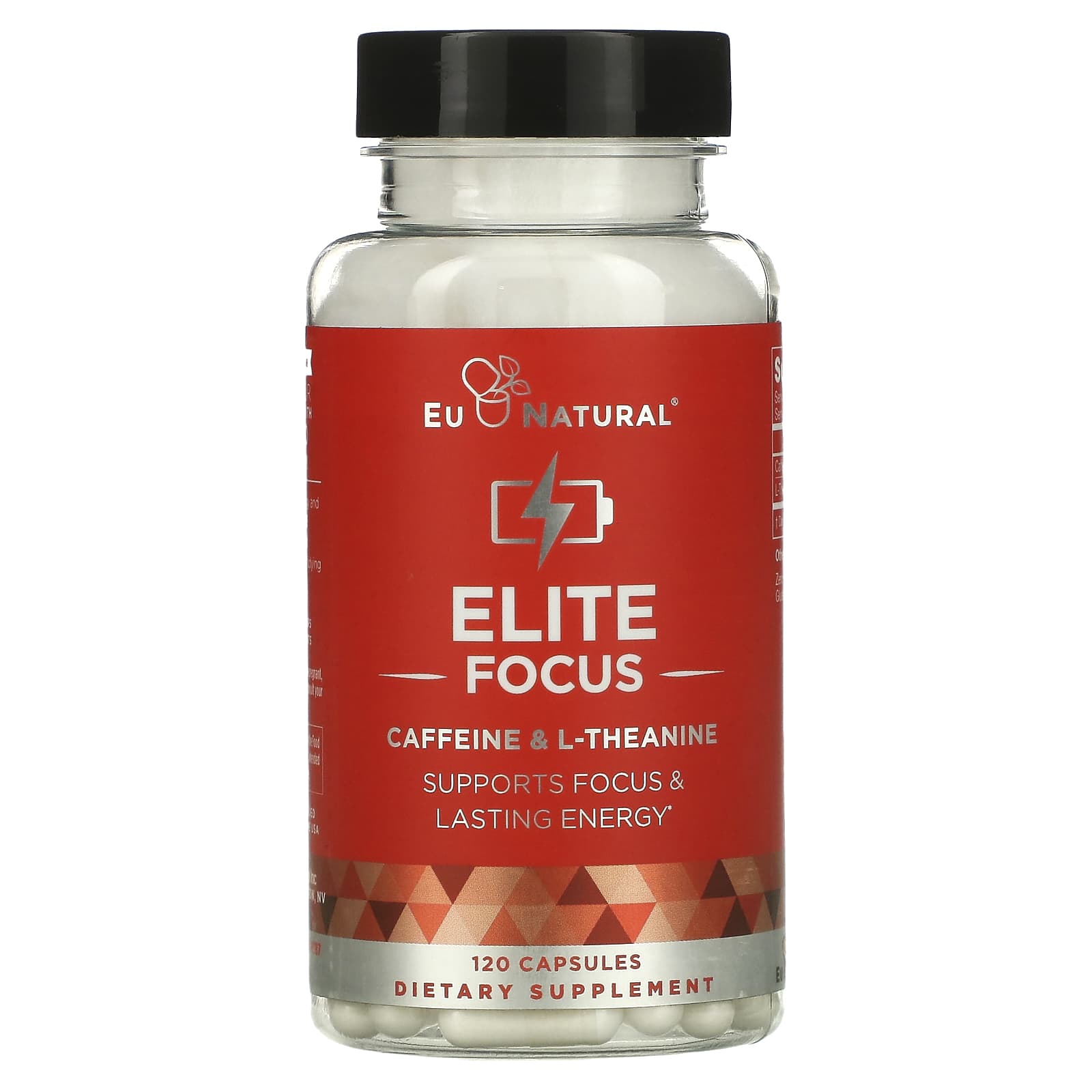 EU Natural, ELITE FOCUS, Caffeine & L-Theanine, 120 Capsules UPC 855244008165 | HiLife Vitamins