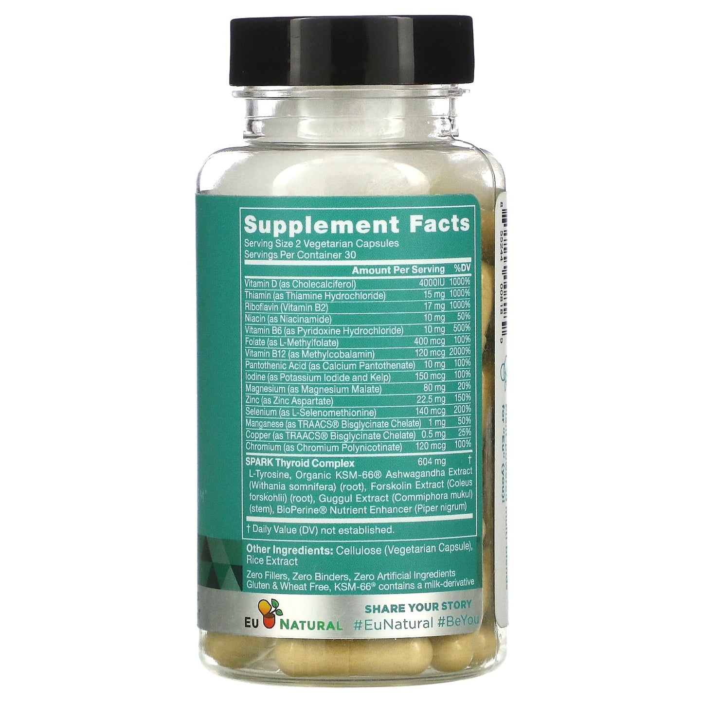 EU Natural, Spark, Zinc & Selenium, 60 Vegetarian Capsules UPC 855244008189 | HiLife Vitamins