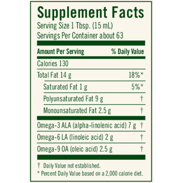 Flora, Certified Organic Flax Oil, Cold-Pressed & Unrefined, 32 FL. OZ. (946 mL) UPC 061998678985 | HiLife Vitamins