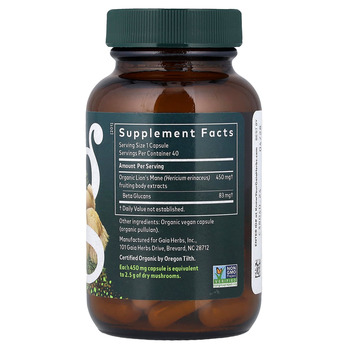 Gaia Herbs, Lion’s Mane Mushroom, 40 Vegan Capsules UPC 751063151757 | Hilife Vitamins