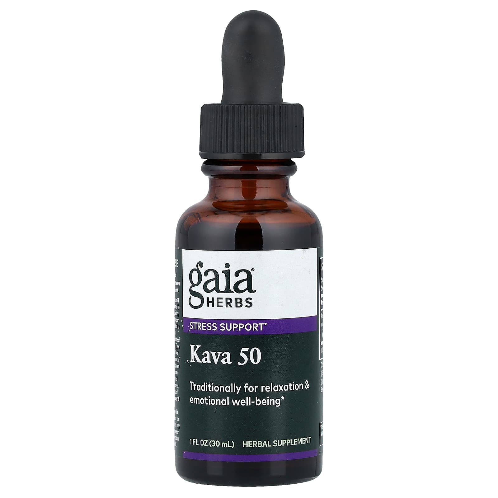 Gaia Herbs, Kava 50, 1 fl oz (30 ml) UPC 751063432016 | Hilife Vitamins