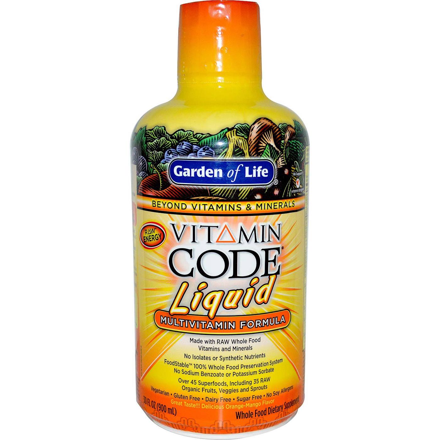 Garden of Life, Vitamin Code - Liquid Multi Orange Mango, 30 Oz UPC 658010114325 | HiLife Vitamins