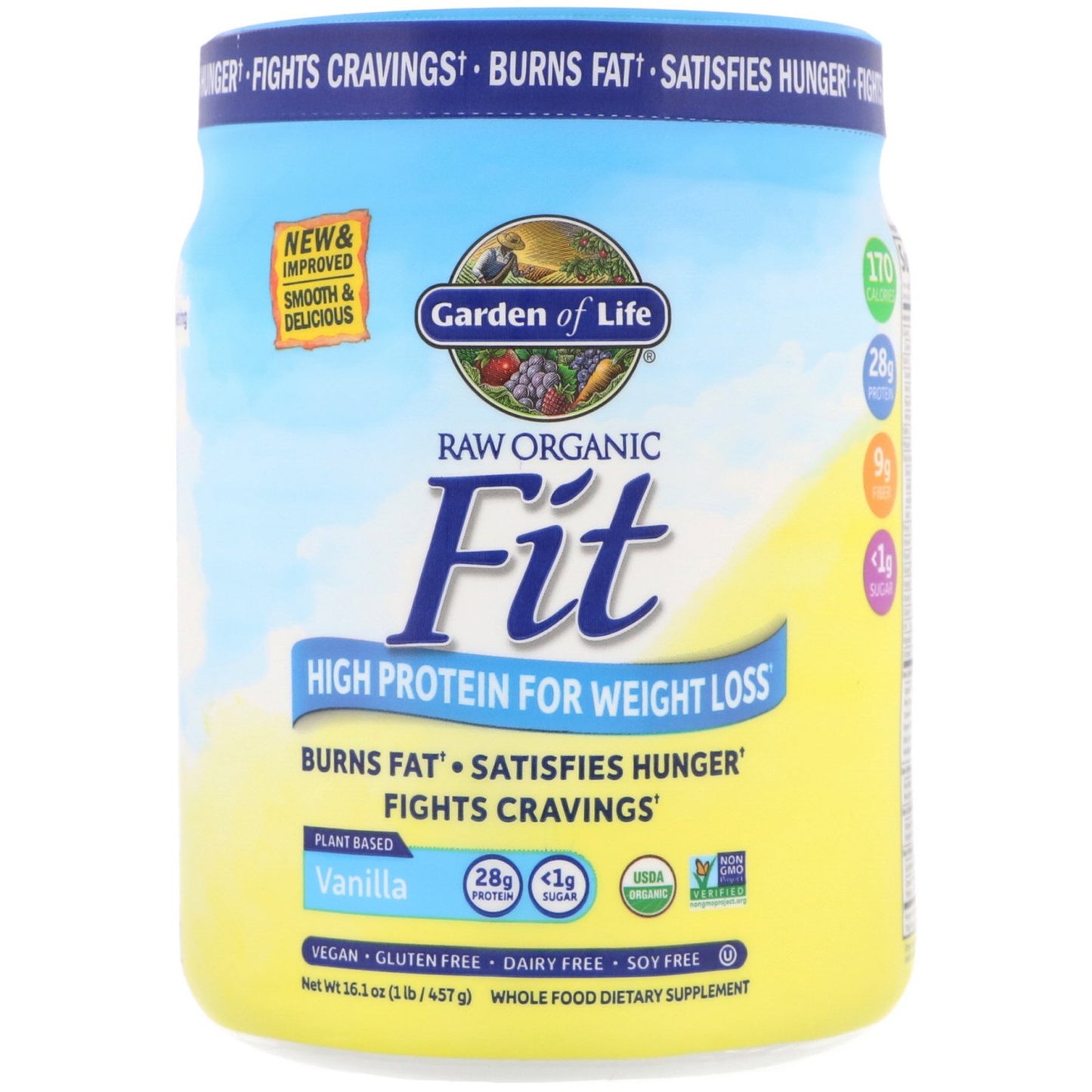 Garden of Life, RAW Fit Vanilla Powder, 16.1 oz UPC 658010117418 | HiLife Vitamins