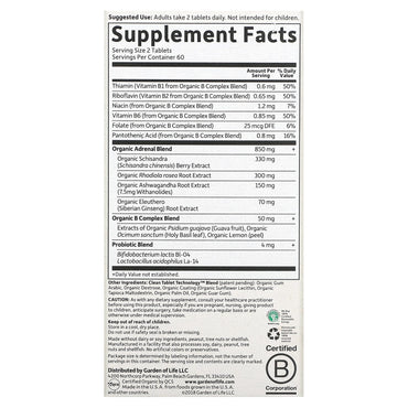 Garden of Life, Mykind Organics Herbal Adrenal, 120 Tablets UPC 658010121866 | HiLife Vitamins