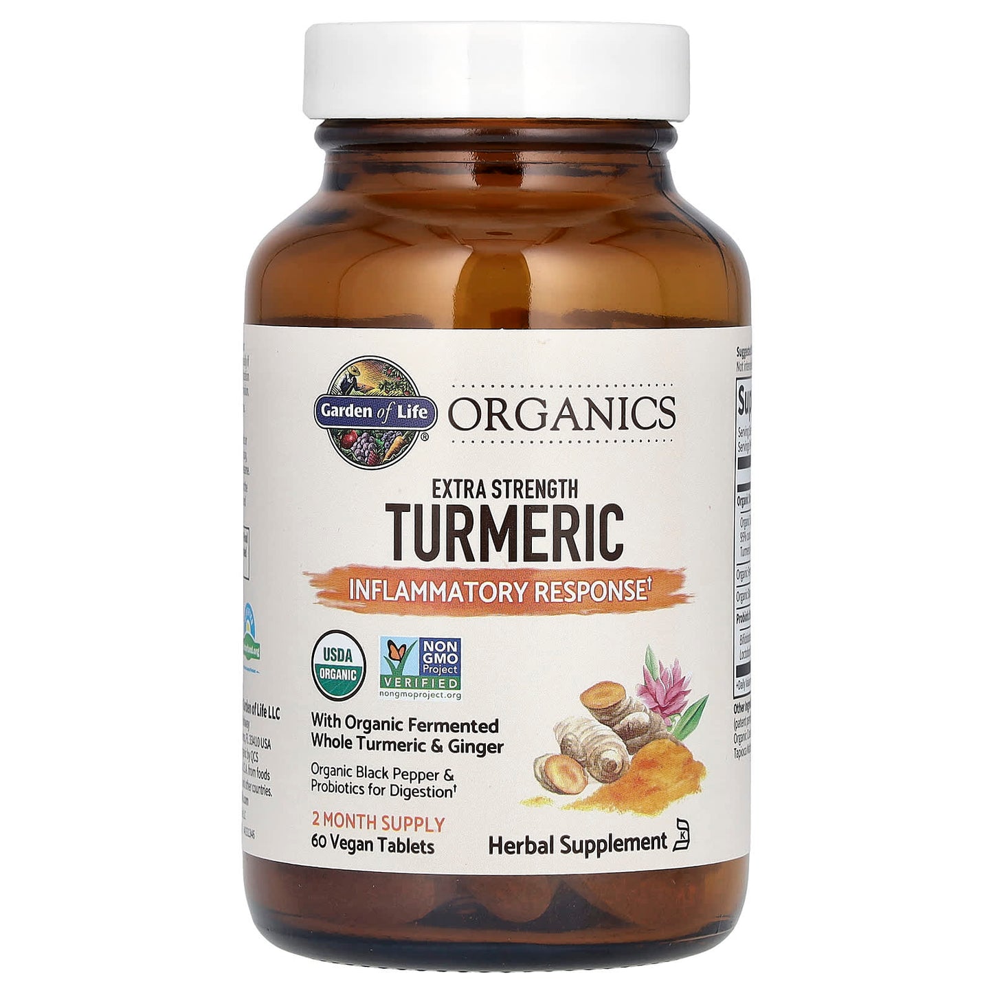 Garden of Life, MyKind Organics, Extra Strength Turmeric, Inflammatory Response, 60 Vegan Tablets UPC 658010121903 | HiLife Vitamins