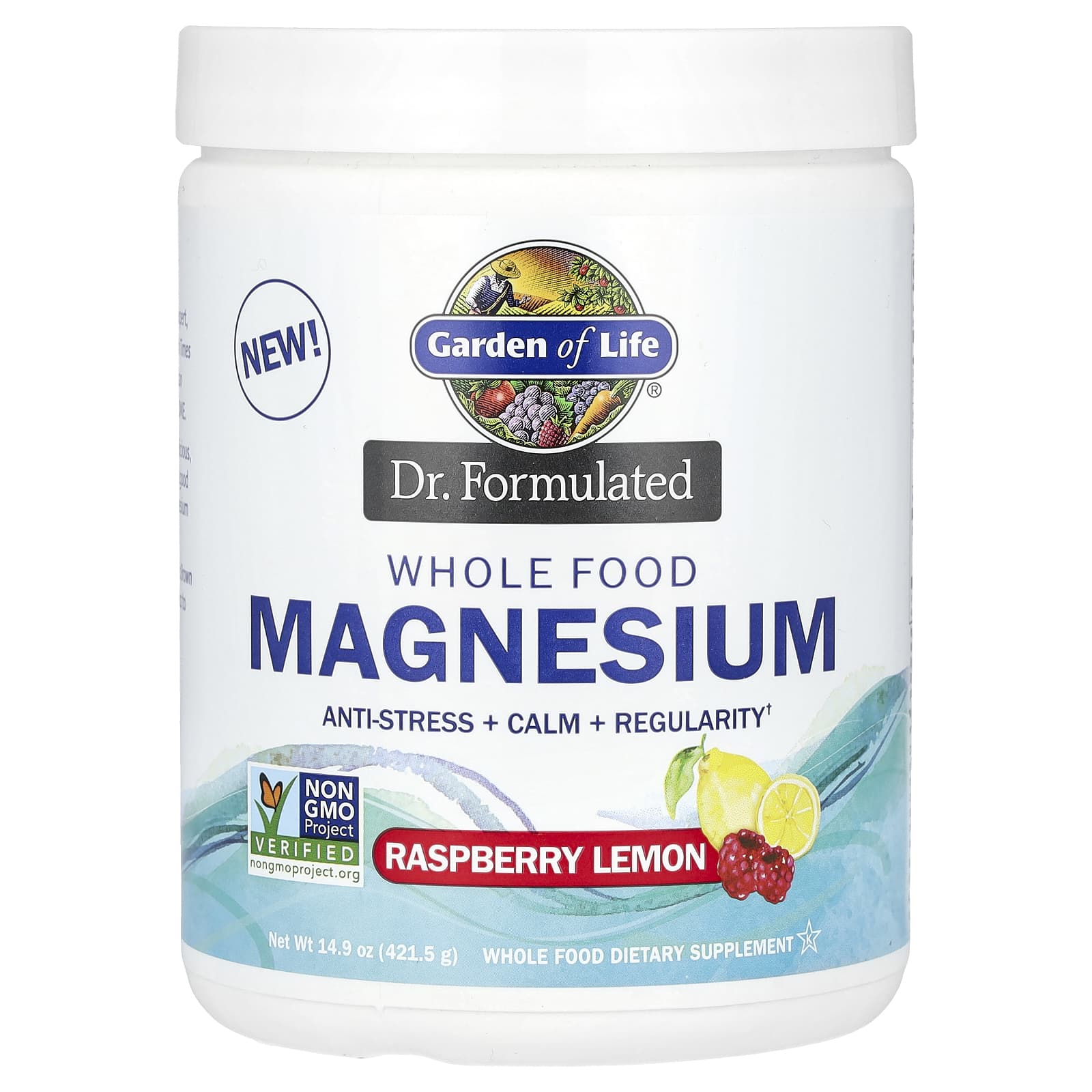 Garden of Life, Dr. Formulated Magnesium Raspberry Lemon, 14.9 Oz UPC 658010122801 | HiLife Vitamins