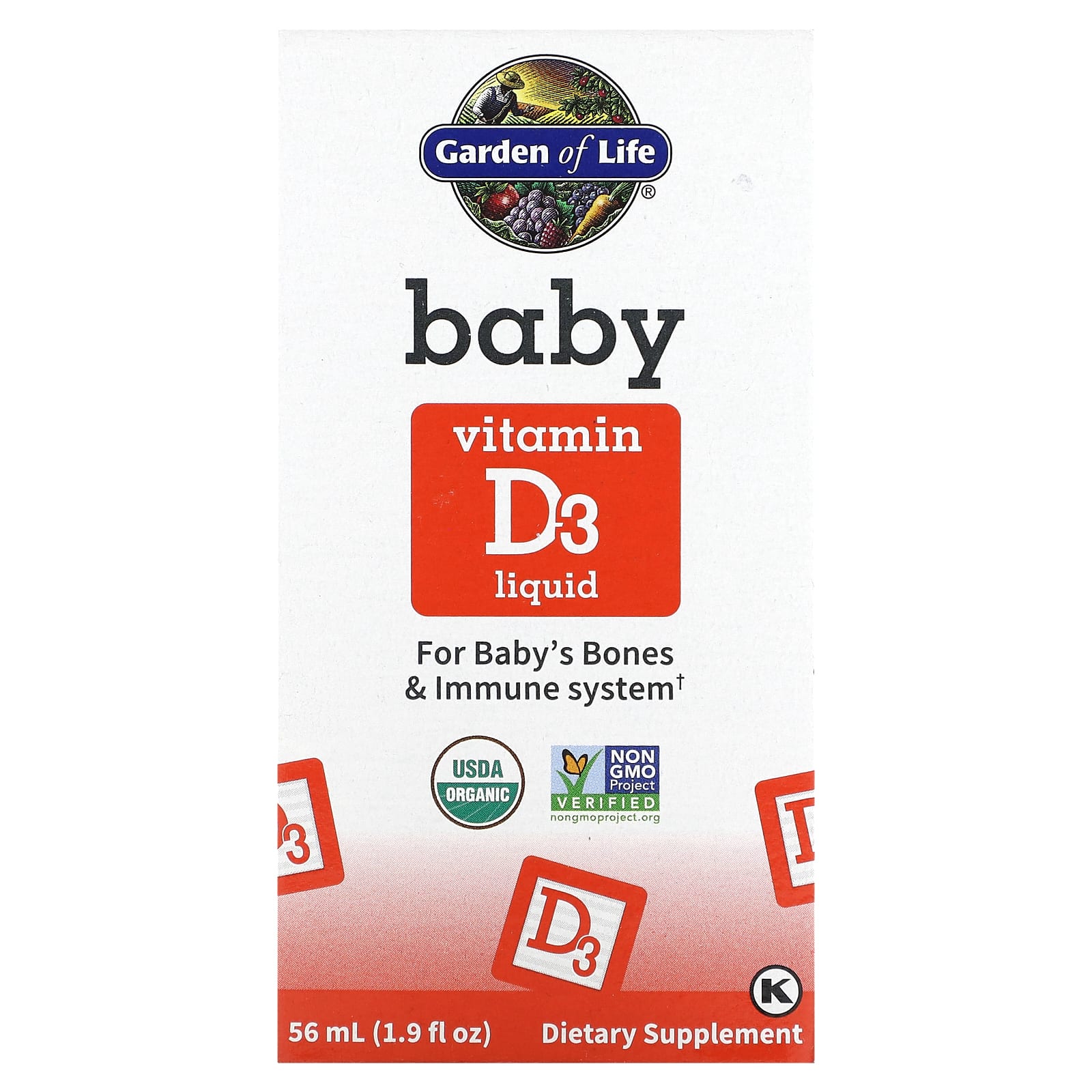 Garden of Life, Baby Vitamin D3 Liquid, 1.9 fl oz UPC 658010125215 | HiLife Vitamins
