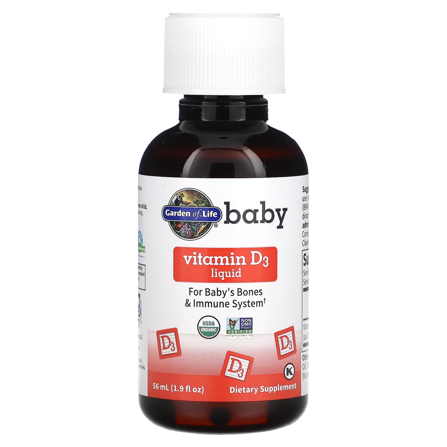 Garden of Life, Baby Vitamin D3 Liquid, 1.9 fl oz UPC 658010125215 | HiLife Vitamins
