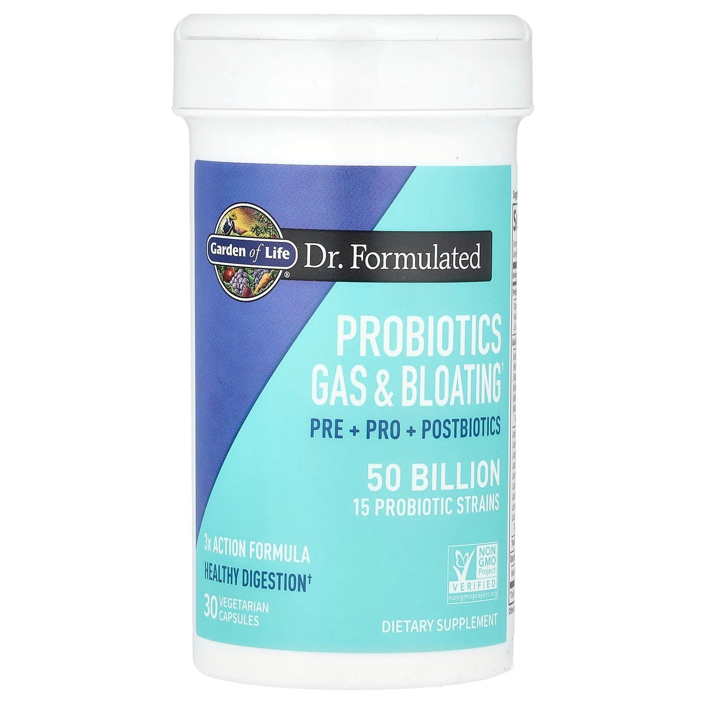 Garden of Life, Probiotics Gas & Bloating, 50 Billion, 30 Vegetarian Capsules UPC 658010131773 | HiLife Vitamins