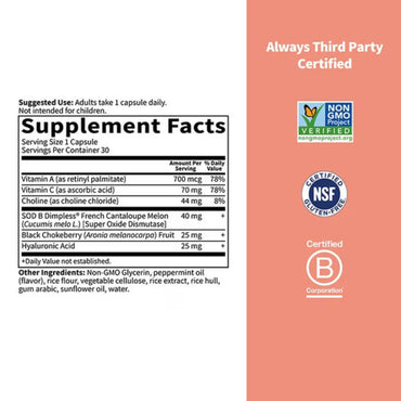 Garden of Life, Once Daily Skin Smooth+ Duocap, 30 Capsules UPC 658010133173 | HiLife Vitamins