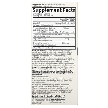 Garden of Life, Herbals, Brain Health, Mint, 30 Vegan Capsules UPC 658010133951 | HiLife Vitamins