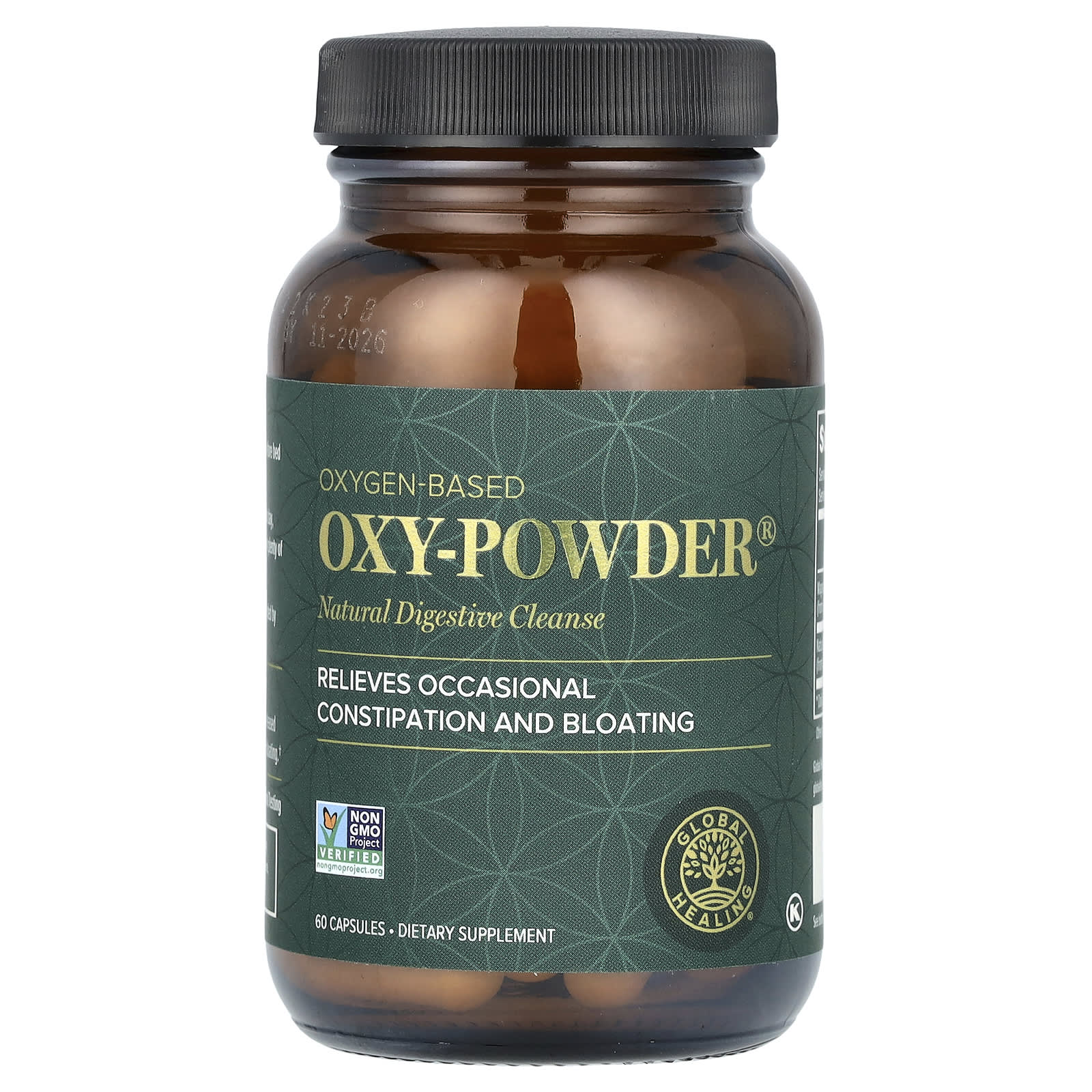 Global Healing, Oxygen-Based Oxy-Powder, Natural Digestive Cleanse, 60 Capsules UPC 811839030317 | HiLife Vitamins