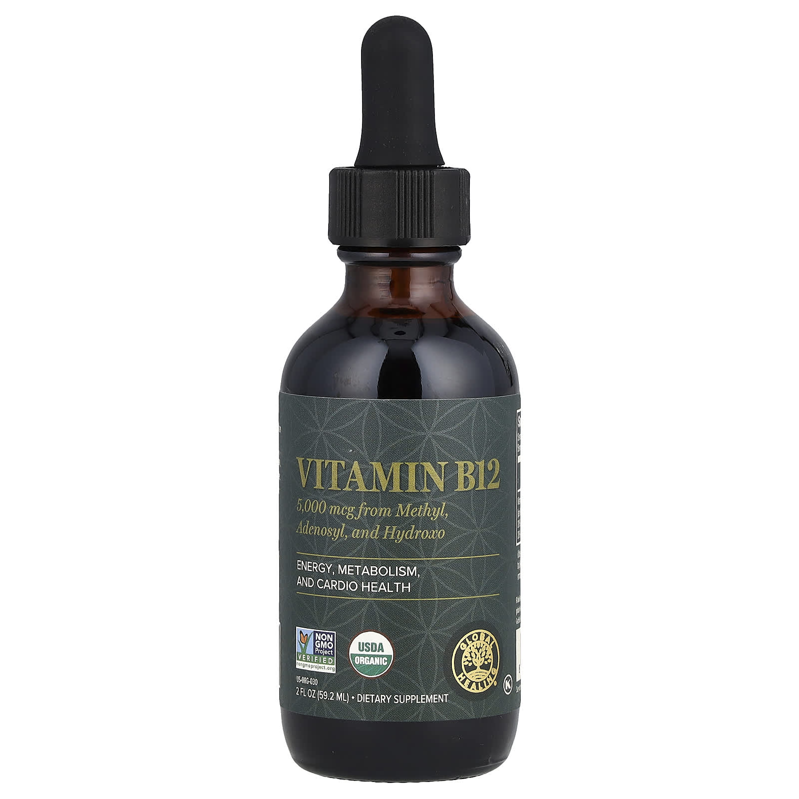 Global Healing, Vitamin B12, 5,000 mcg, 2 fl oz (59.2 ml) UPC 811839030607 | HiLife Vitamins