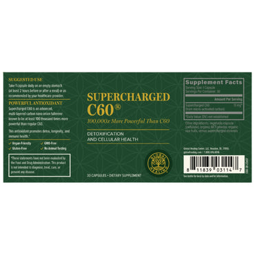 Global Healing, Supercharged C60®, 30 Capsules UPC 811839031147 | HiLife Vitamins
