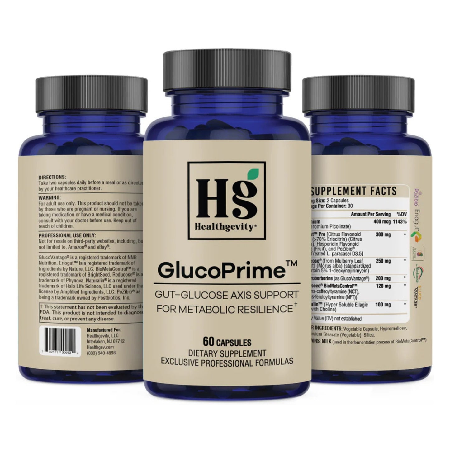 Healthgevity, GlucoPrime™, 60 Capsules UPC 702571009528 | HiLife Vitamins