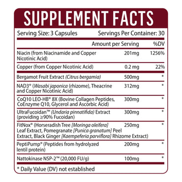 Healthgevity, Cardio NAD+, 90 Capsules UPC 792105240213 | Hilife Vitamins