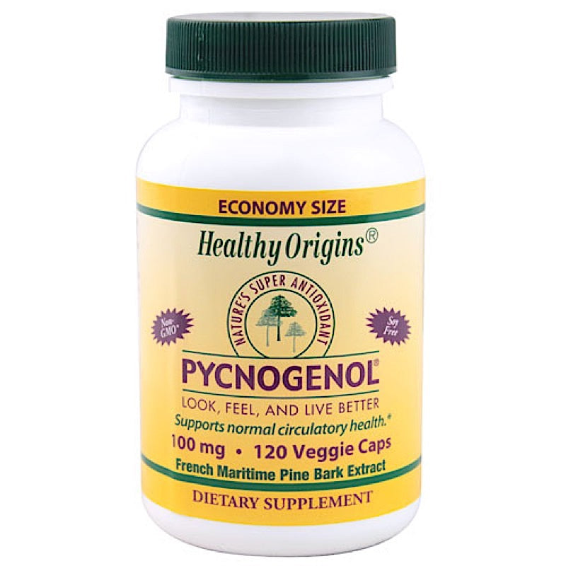 Healthy Origins, Pycnogenol 100 mg, 120 Capsules UPC 603573413736 | HiLife Vitamins